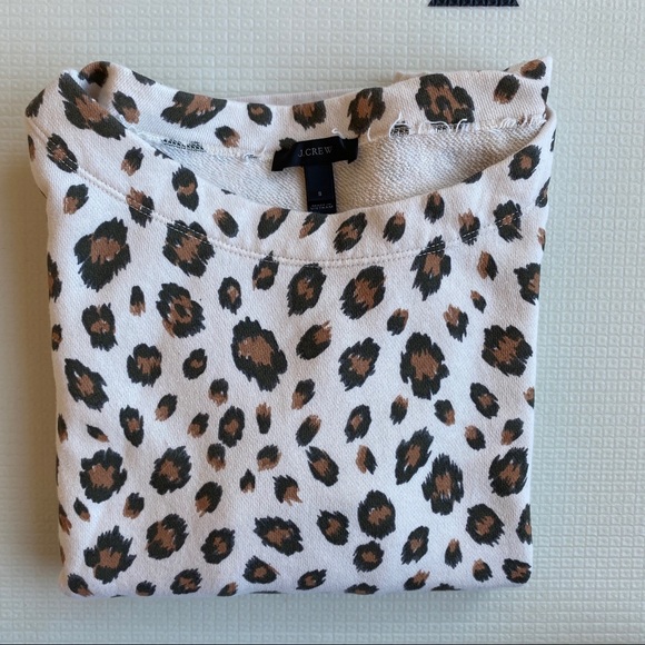 J. Crew Leopard Print Crew Neck Sweater Small - Picture 9 of 9